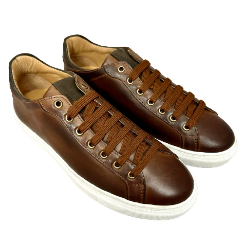 Handmade Sneaker In Brown Leather