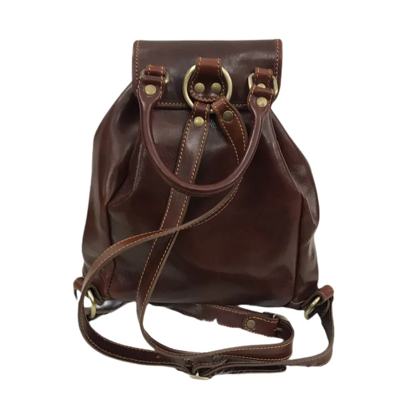 Handmade Unisex Brown Bucket Backpack