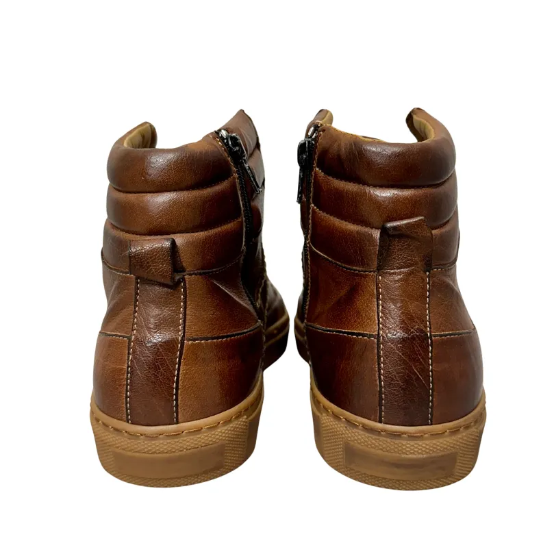 High-top Brown Dipped Handmade Sneaker