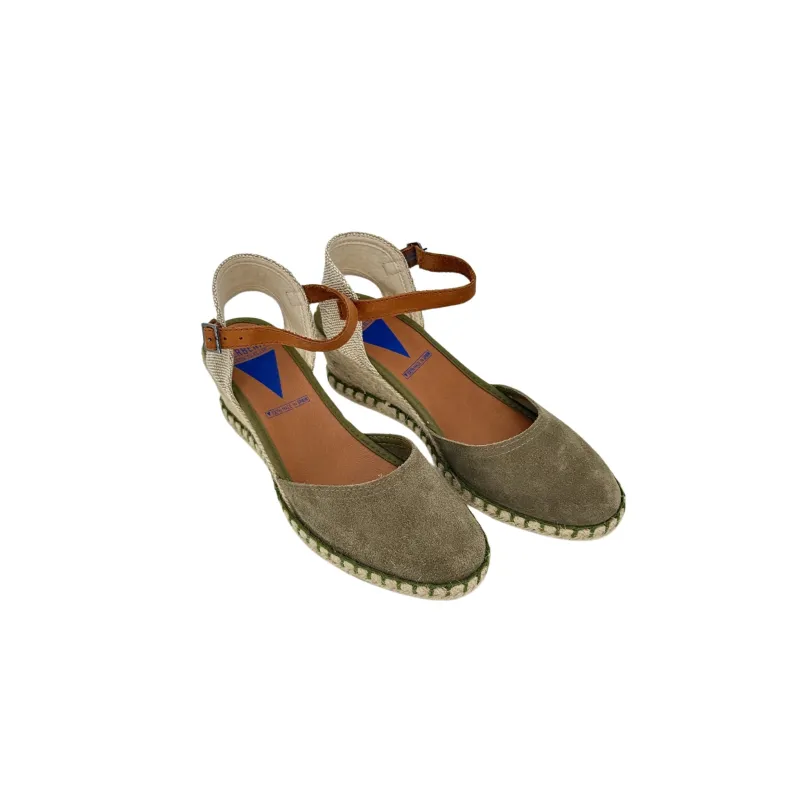 Khaki Verbenas Suede Wedge Espadrilles