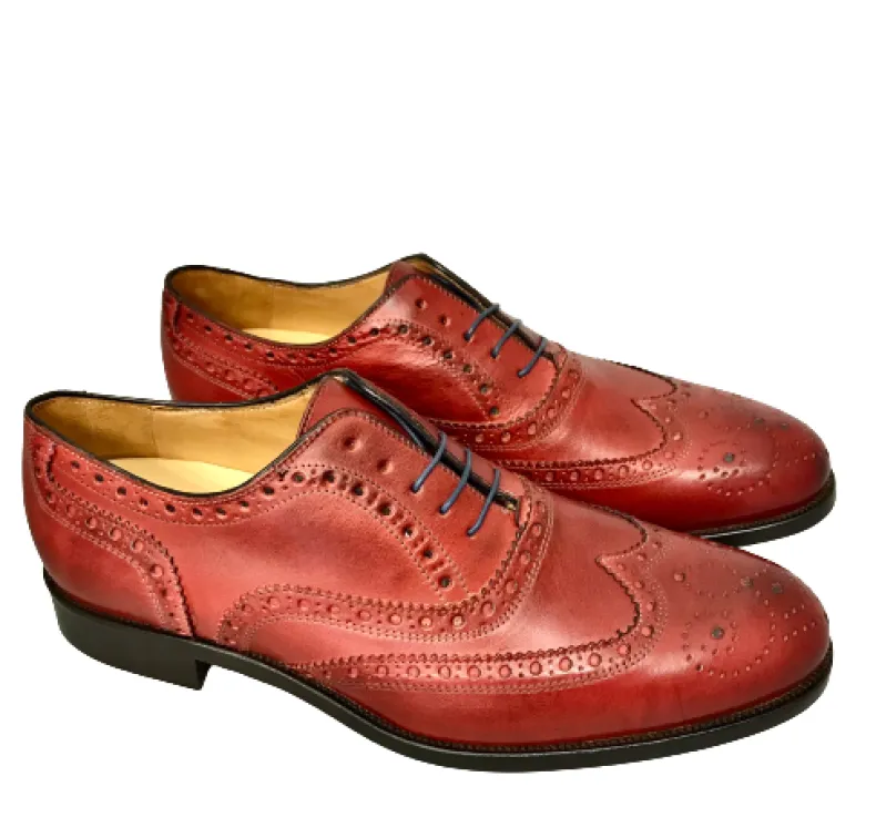 Lace-up In Leather With Red Leather Bottom