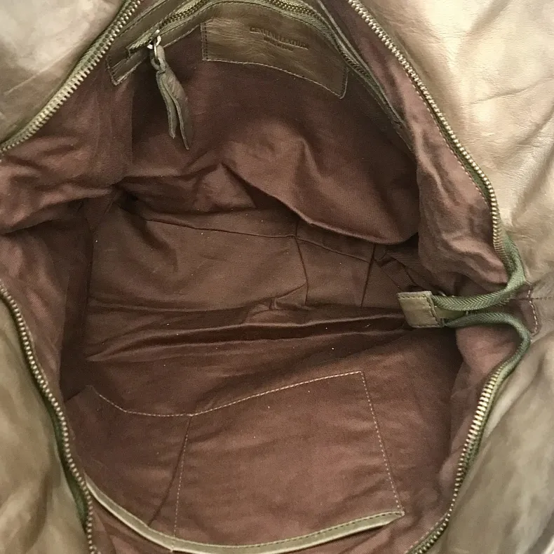 Large Handcrafted Bag In Woven Leather