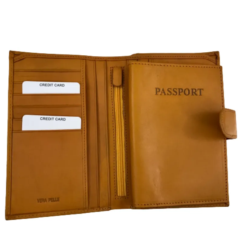 Leather Wallet With Passport Holder