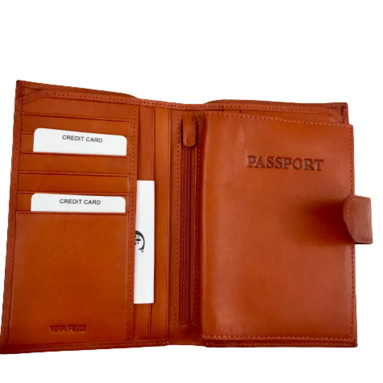 Leather Wallet With Passport Holder