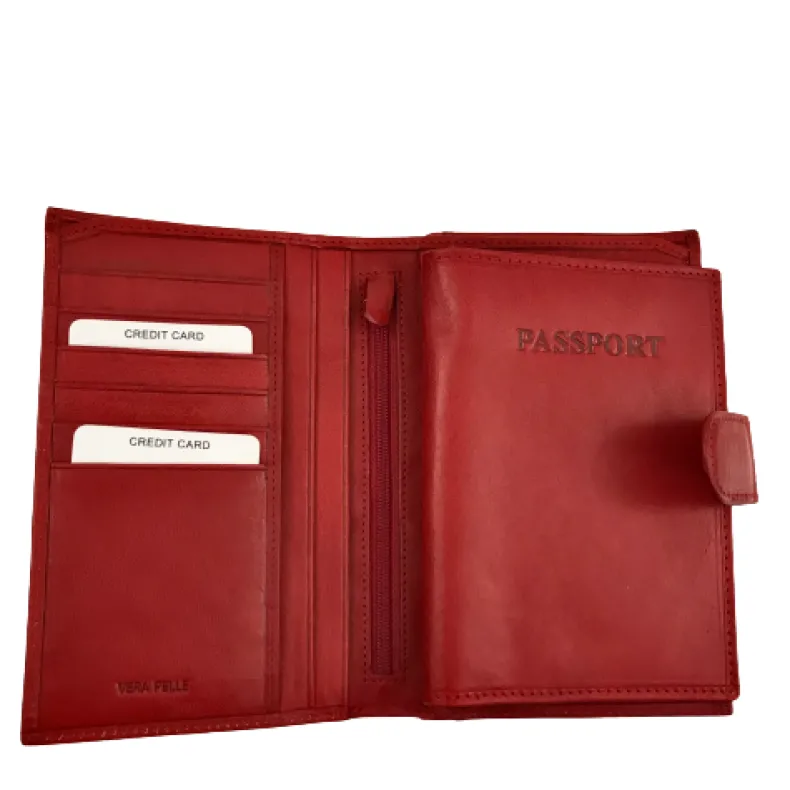 Leather Wallet With Passport Holder