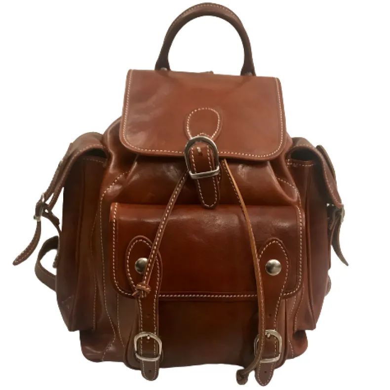Leather-colored Unisex Handcrafted Backpack