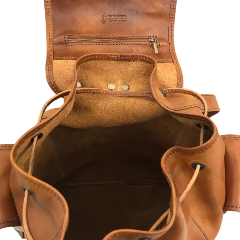Leather-colored Unisex Handcrafted Backpack