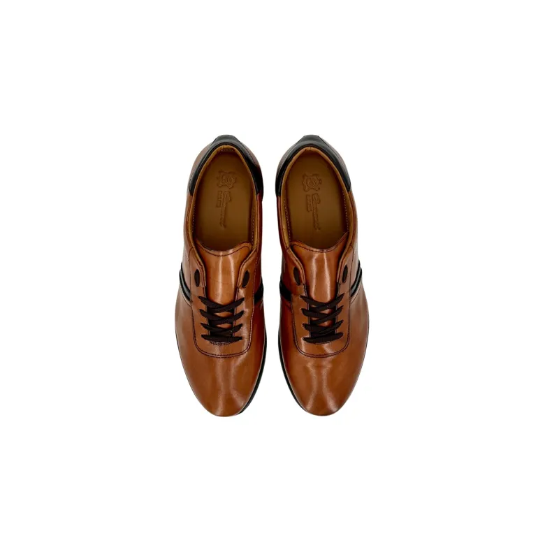 Lorenzo – Cognac And Chocolate Sneakers