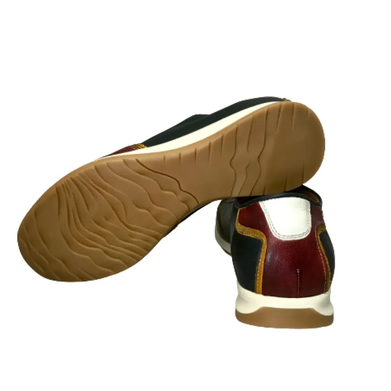 Low Sneakers In Blue And Red Leather