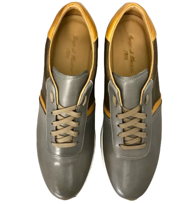 Low Sneakers In Gray Leather