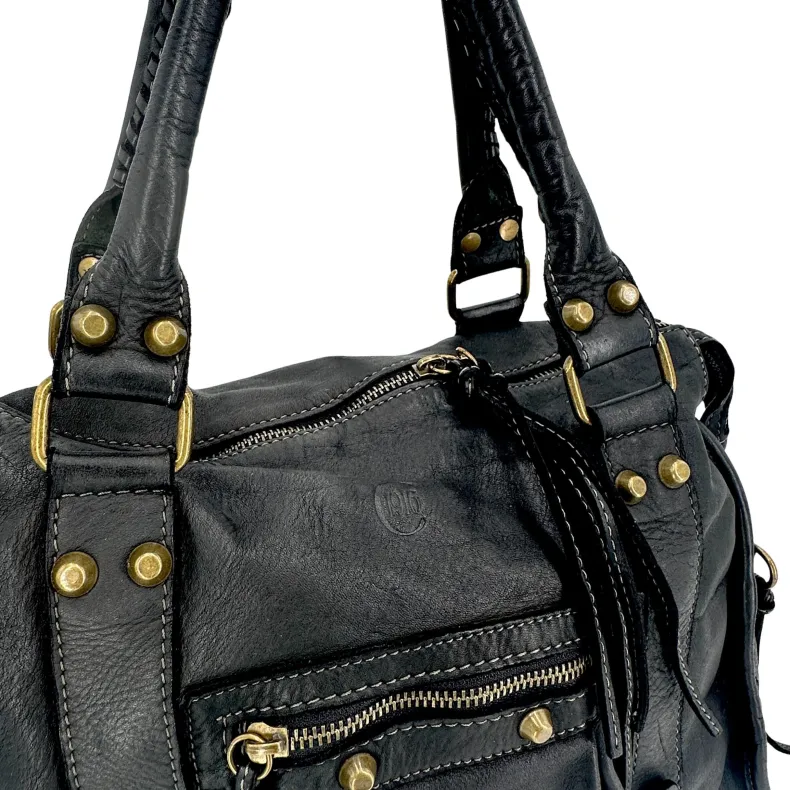 Luisa Big – Bag With Studs And Leather Laces