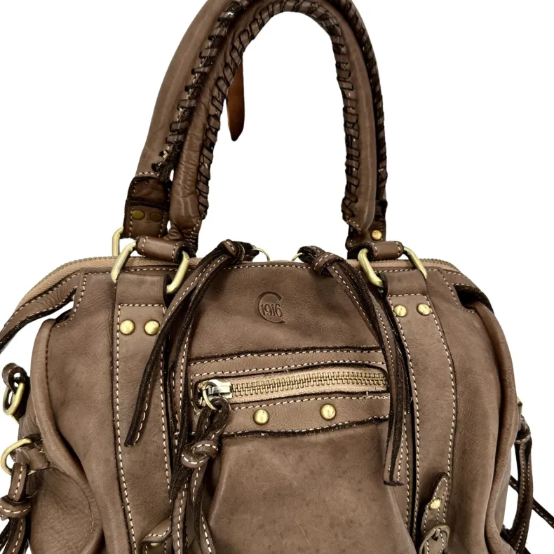 Luisa Small – Handbag With Studs And Leather Laces