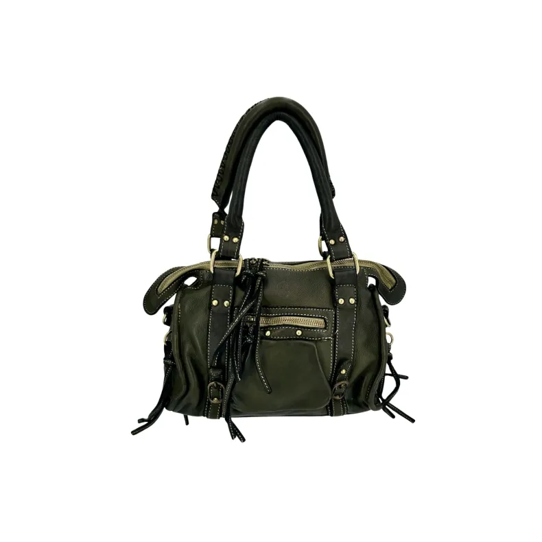 Luisa Small – Handbag With Studs And Leather Laces