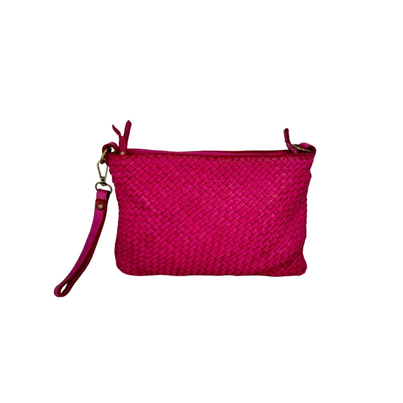 Marta – Woven Clutch Bag With Strap And Shoulder Strap