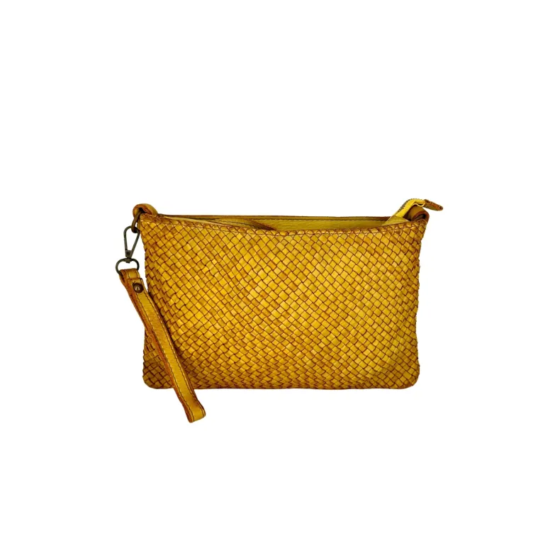 Marta – Woven Clutch Bag With Strap And Shoulder Strap