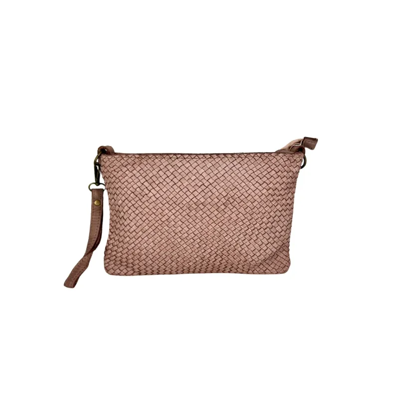 Marta – Woven Clutch Bag With Strap And Shoulder Strap
