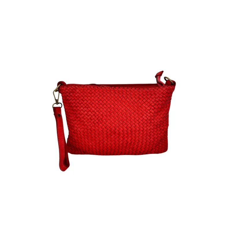 Marta – Woven Clutch Bag With Strap And Shoulder Strap