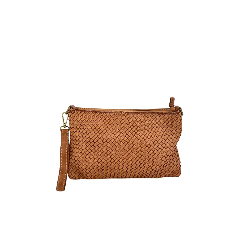Marta – Woven Clutch Bag With Strap And Shoulder Strap