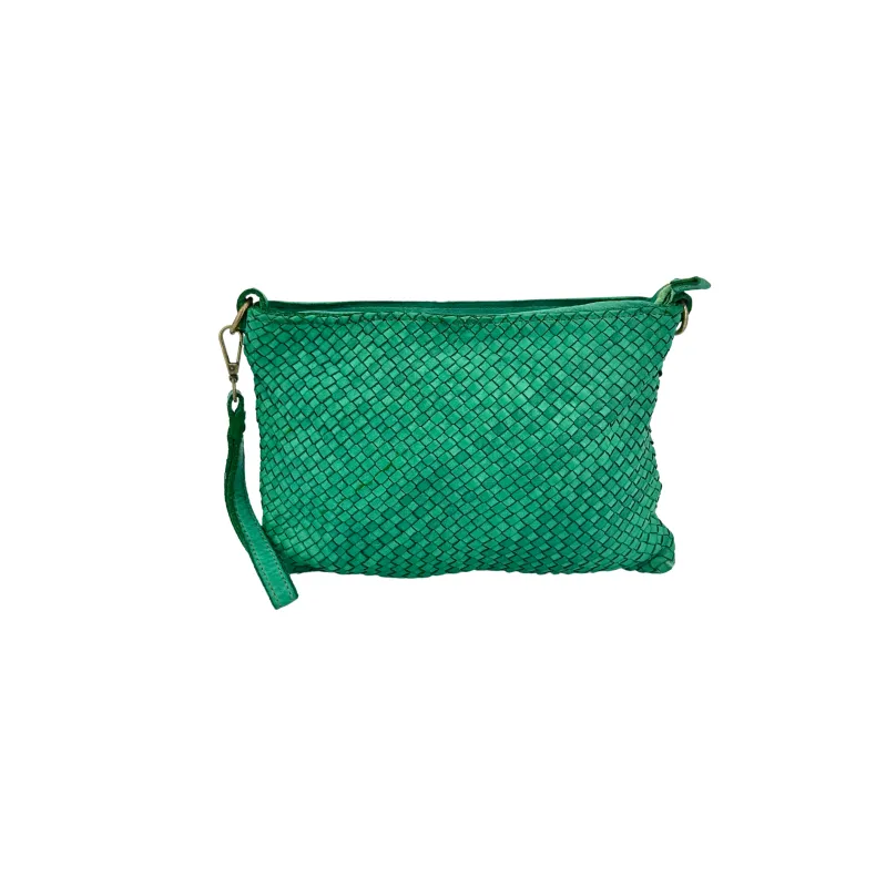 Marta – Woven Clutch Bag With Strap And Shoulder Strap
