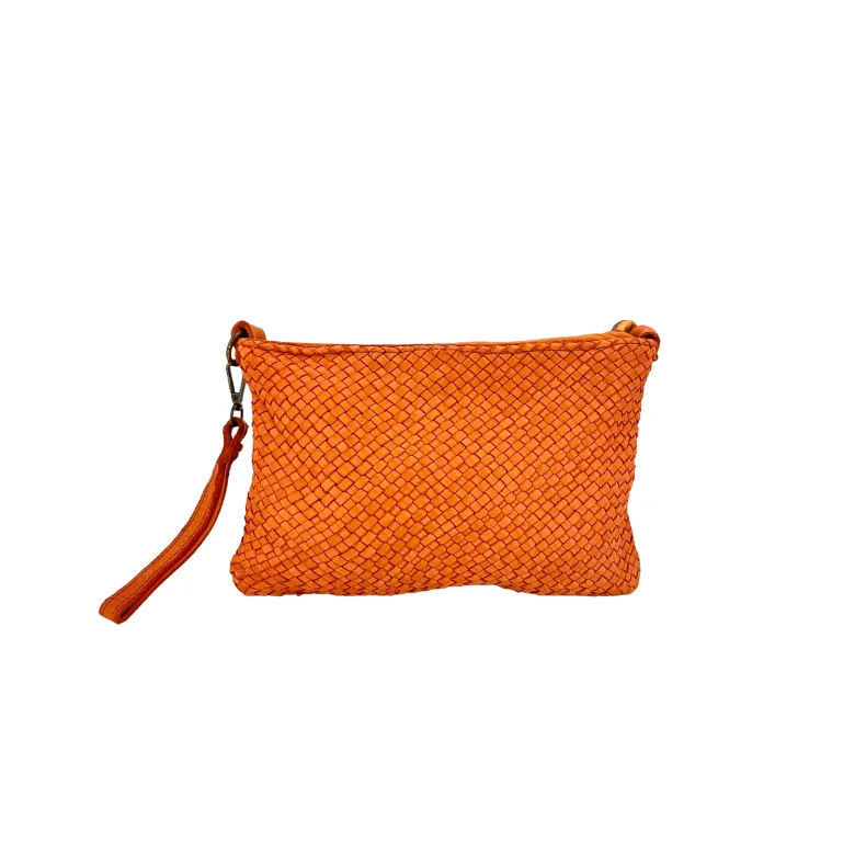 Marta – Woven Clutch Bag With Strap And Shoulder Strap