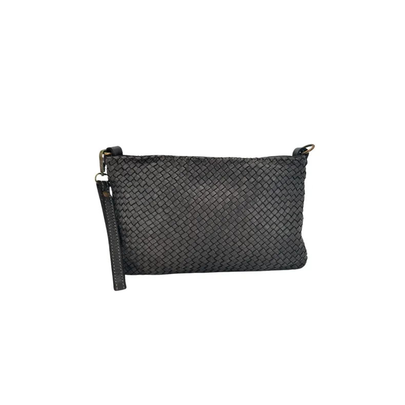 Marta – Woven Clutch Bag With Strap And Shoulder Strap