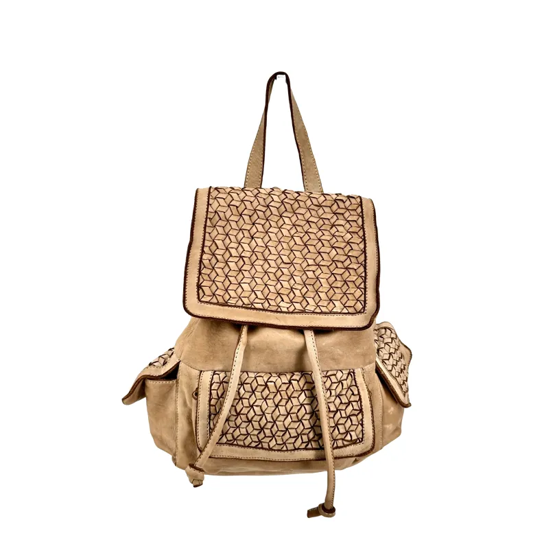 Matilde – Handcrafted Backpack With Woven Flaps