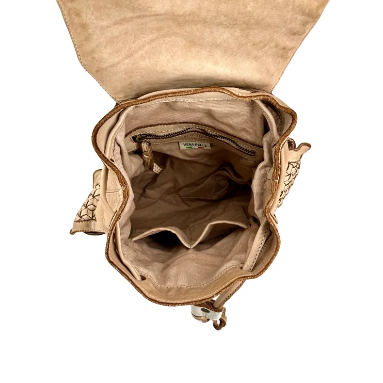 Matilde – Handcrafted Backpack With Woven Flaps