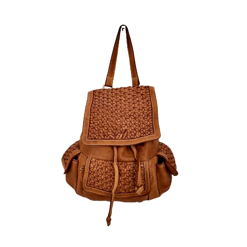 Matilde – Handcrafted Backpack With Woven Flaps
