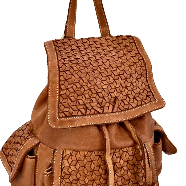 Matilde – Handcrafted Backpack With Woven Flaps