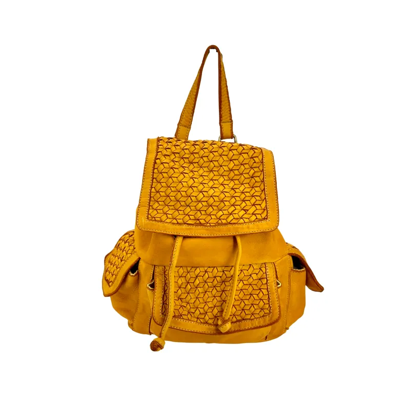 Matilde – Handcrafted Backpack With Woven Flaps