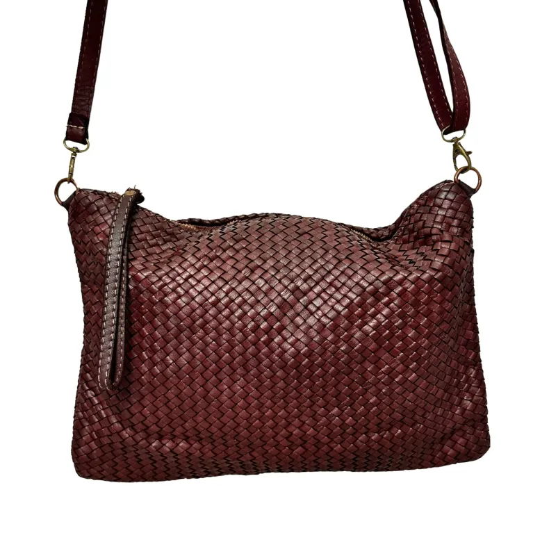 Maya Big – Woven Leather Clutch Bag