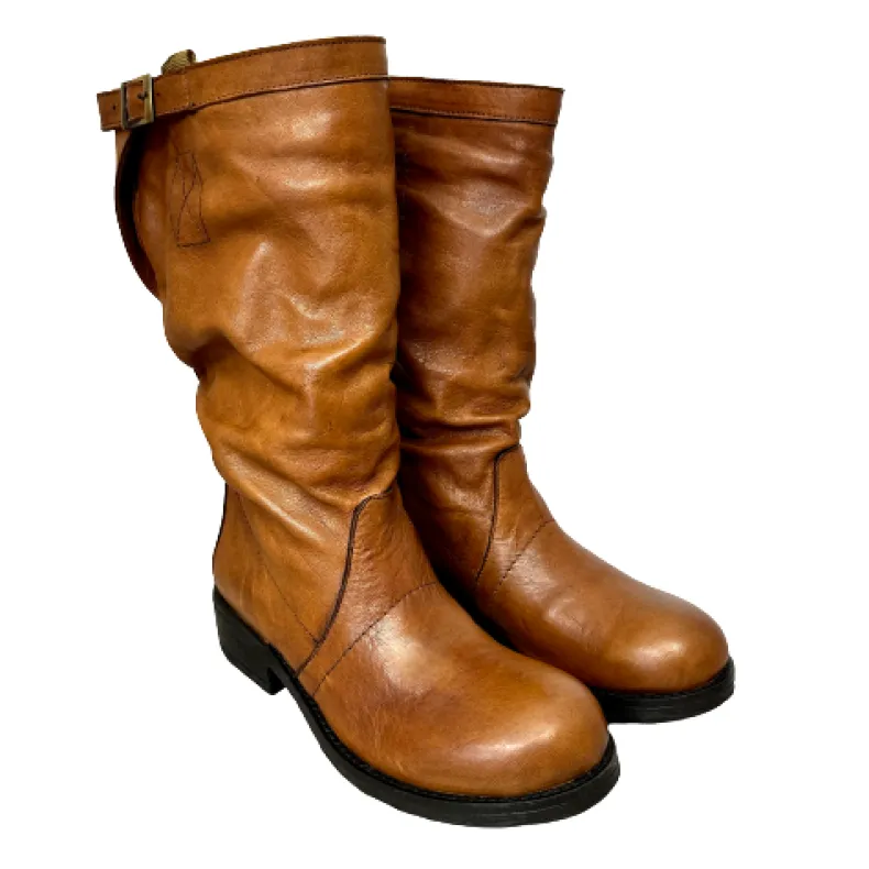 Medium Handcrafted Biker In Dipped Leather