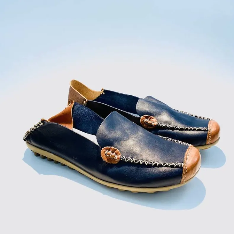 Moccasin In Blue Leather