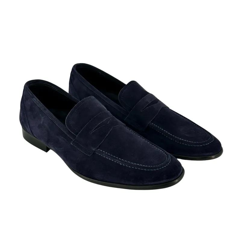 Moccasin In Blue Suede With Blake Construction