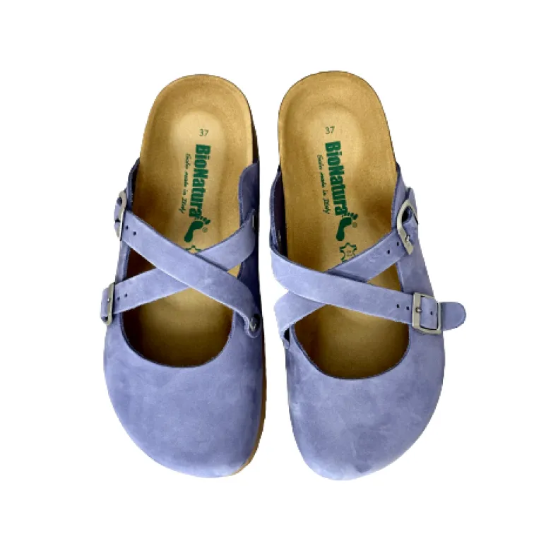 Mules In Bionatura Wisteria-colored Nubuck