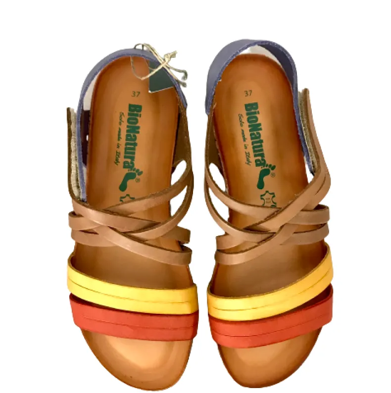 Multicolor Bionatura Sandal In Leather