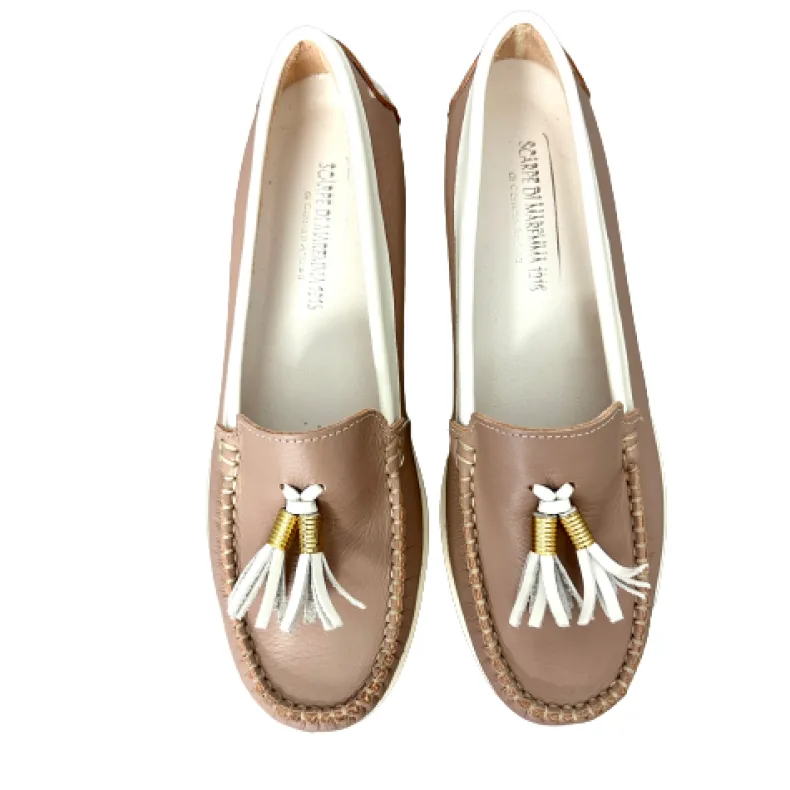 Nude Pink Loafer With Tassels