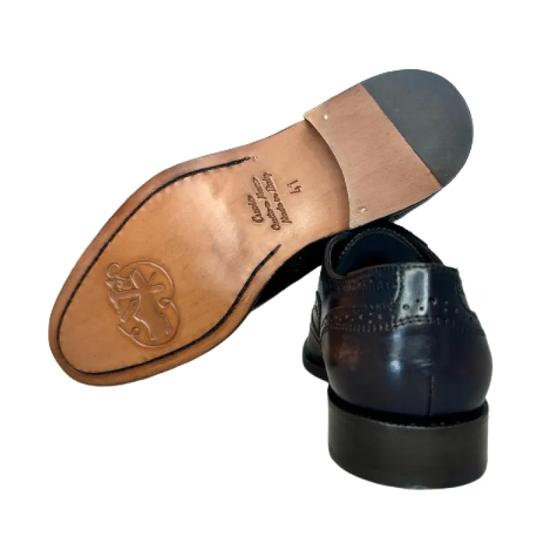 Oxford Blue And Dark Brown Stitched Blake