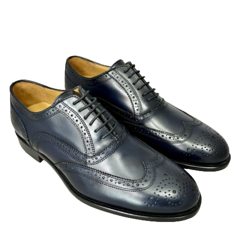 Oxford Leather Sole Stitched Blake – Duilio Navy Blue