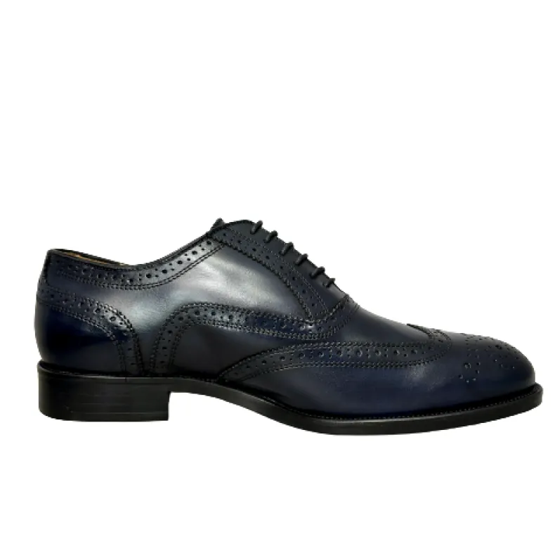 Oxford Leather Sole Stitched Blake – Duilio Navy Blue