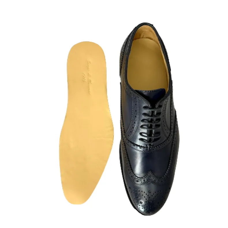 Oxford Leather Sole Stitched Blake – Duilio Navy Blue