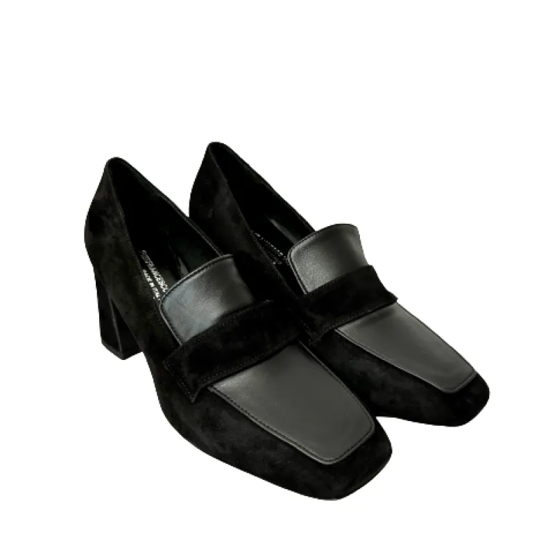 PFV Black Suede And Leather Moccasin