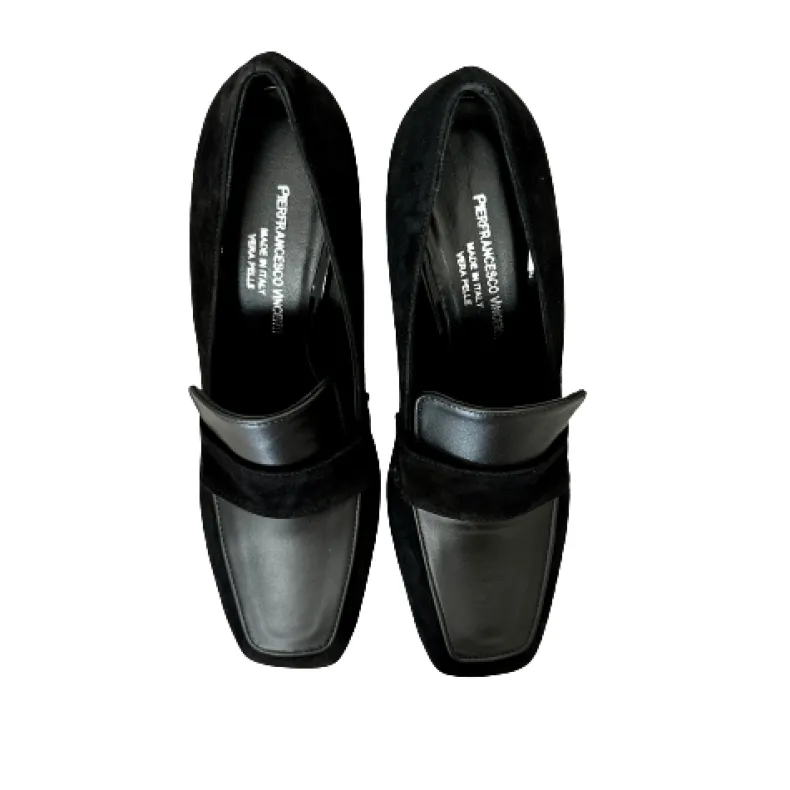 PFV Black Suede And Leather Moccasin