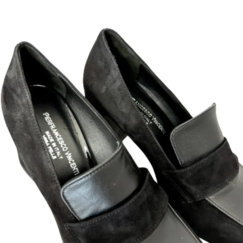 PFV Black Suede And Leather Moccasin