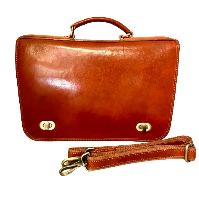 Professional Leather Briefcase With Twist Locks