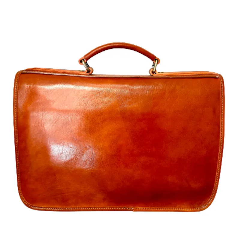 Professional Leather Briefcase With Twist Locks