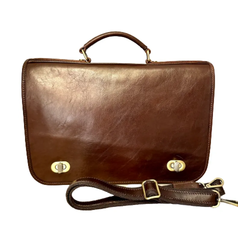 Professional Leather Briefcase With Twist Locks