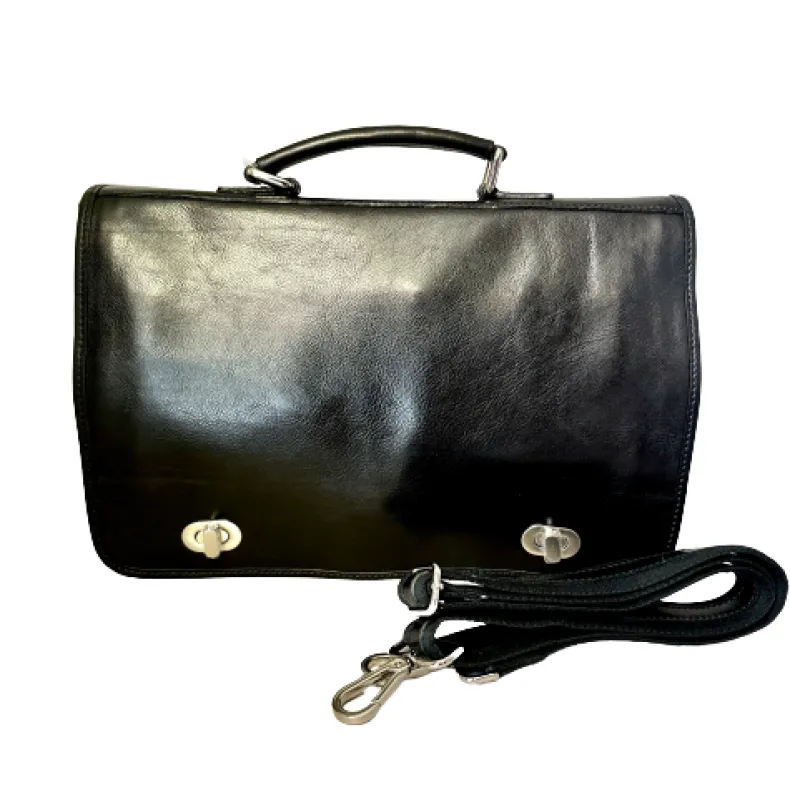 Professional Leather Briefcase With Twist Locks