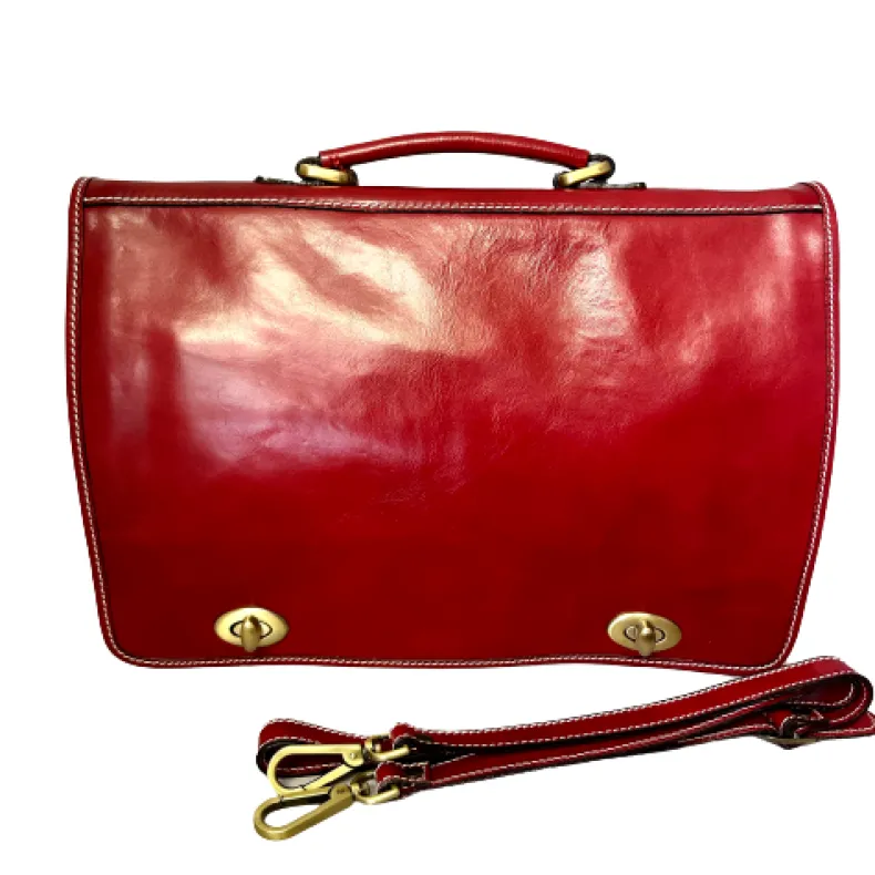 Professional Leather Briefcase With Twist Locks