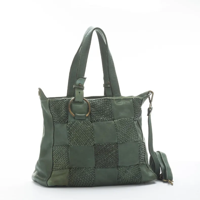 Quilted And Woven Effect Bag